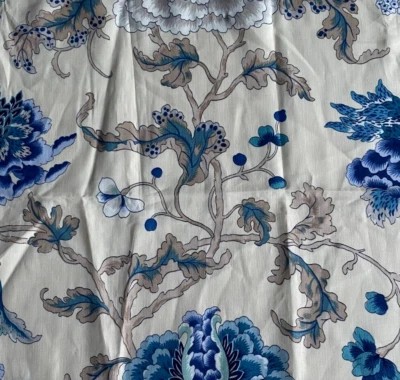 Brunschwig & Fils New Athos Lapis Capri  Fabric Remnant 24"x24" - Image 1 of 4