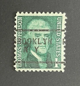 Brooklyn, New York Type 256 Precancel 1 cent Jefferson - U.S. #1278 - NY - Picture 1 of 1