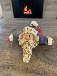 Babbo Natale Calza Mantello Appendiabiti Rodeo Goffo Porta Natale Ceramica Vintage - Foto 1 di 7