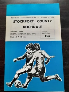 September 1975 - Division 4 - Stockport v Rochdale programme - Picture 1 of 3