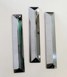 1pc Elongated Crystal Chandelier Prism Oblong Coffin Mirrored Smoke Single Hole - Picture 1 of 9