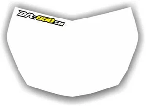 DR650SM Supermoto Yellow Front Number Plate Graphic DR650 DR 650 Decal Headlight - Picture 1 of 2