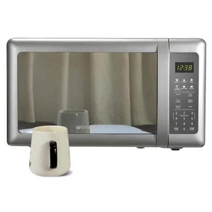 0.7 cu. ft. 700-Watt Touch Control Mirror Finish Microwave Oven, Silver - Picture 1 of 8