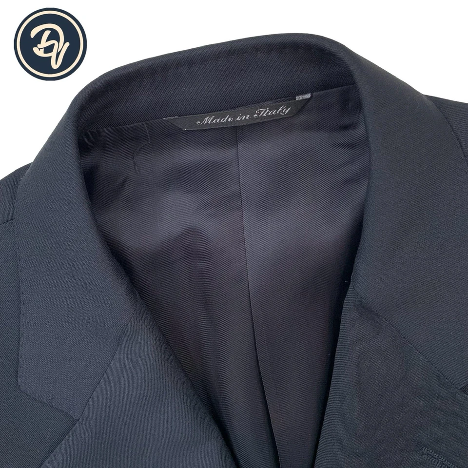 Blazer de lana azul marino liso para hombre 42 S Canali "etiqueta azul" hecho en Italia Foto 1 de 4