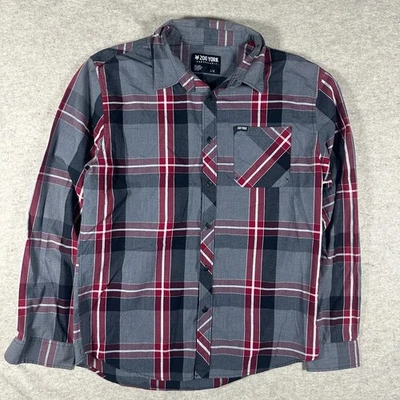 Zoo York Plaid Long Sleeve Red Gray White Button Up Men’s Large Button Up - Image 1 of 4