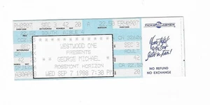 George Michael Unused Concert Ticket From September 7, 1988 - Picture 1 of 2