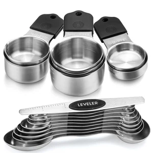 Magnetische Messbecher und Löffel Set Edelstahl 7 Schwerlast Mess... - Bild 1 von 7