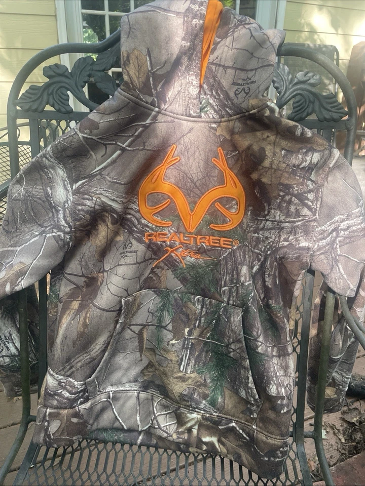 Youth Boys Realtree Xtra Camouflage Hooded Pullover Hunting Sweatshirt, LG 10/12 - Image 1 of 4