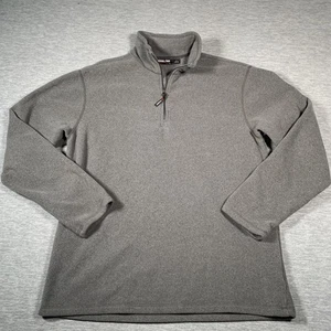 Kirkland Signature Pullover Mens Large Gray Polartec Fleece Quarter Zip Sweater - Picture 1 of 11