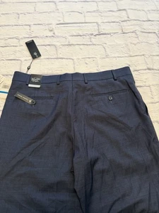 Penguin 36x34 Dress Pants PREMIUM Blue Sharkskin Slim Fit, NWT - Picture 1 of 10