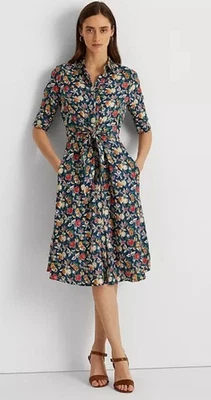 Lauren Ralph Lauren Women’s size 16 Floral Tie Front 100% Linen Dress Boho - Image 1 of 4