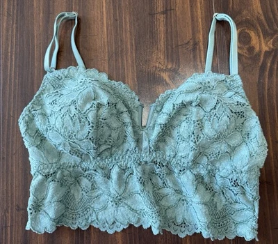 Pink Women's Bralette, No Underwire, Removable Cups, Soft, Size Medium M Green - Image 1 of 4