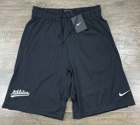 Nike Dri-Fit Oakland Athletics MLB Mens Black Athletic Baseball Shorts Small Cover