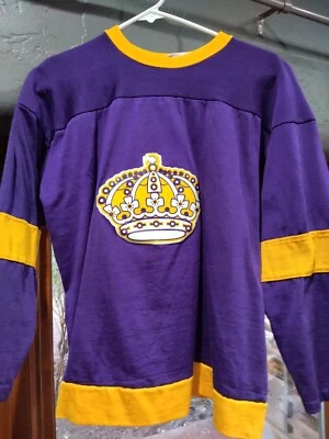 Los Angeles Kings Crown Vintage Replica NHL Jersey Purple Rawlings Child Large - Image 1 of 4
