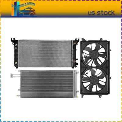 For 2015-2016 GMC Sierra 1500 A/C Radiator Condenser and Cooling Fan Assembly Foto 1 de 4