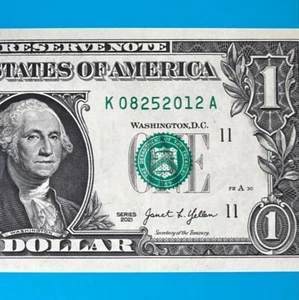August 25, 2012 (К 08252012 A) BIRTHDAY Note $1 One Dollar Bill *UNC* - Picture 1 of 4