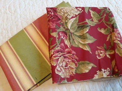 2 piezas decoración coordinadora rojo profundo verde dorado 1,5 yardas CADA mezcla de algodón y rayón Foto 1 de 3