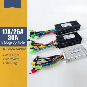 Controller 17 26 30A E-bike E-Scooter 3-Mode Sine Wave Controller for 350-1000W - Picture 1 of 23