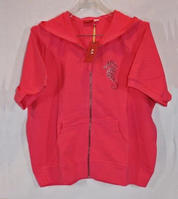 CAMISA SUDADERA CON CAPUCHA TAPEMEASURE DAMAS ROSA MANGA CORTA TALLA M NUEVA CON ETIQUETAS Foto 1 de 4