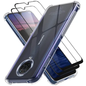 Funda de teléfono negra mate + 2X protector de pantalla de vidrio para Nokia G20 / G10 - Imagen 1 de 6