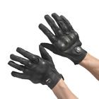 Riding Bike Racing Motorcycle Protective Armor Short Leather Gloves Mesh Black