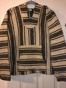 Emisa Mexico Hoodie Thick Surfer Poncho Sweater Size Large Multicolor - Picture 1 of 2