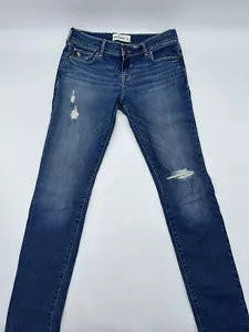 Abercrombie Kids Jeans 16 Distressed 26x31 Zip Fly Dark Wash Mint Condition - Picture 1 of 14
