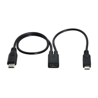 Xiwai 5Pin Micro USB to USB-C 3.1 & Micro USB Splitter Extension Cable USB Cable - Image 1 of 4