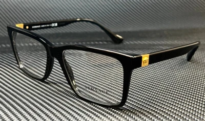 VERSACE VE3328 GB1 Black Gold Men's 58 mm Eyeglasses - Image 1 of 4