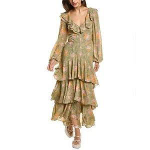 NWT! WAYF cut out tiered ruffle maxi DRESS SMALL - Picture 1 of 6