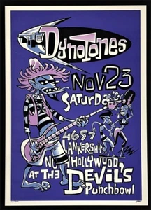 PÓSTER The Dynotones Devil's Punchbowl Hollywood Serigrafía Firmado Artista Pizz - Imagen 1 de 3
