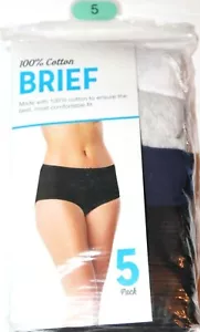 Brief 100% Cotton Women's 5-Pack Asstd Panties Underwear Sz 5 Small (4-6) - Picture 1 of 1