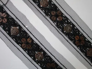 Lace Trims Metal Nichtelastisch Elegante Black 6CM - Picture 1 of 2