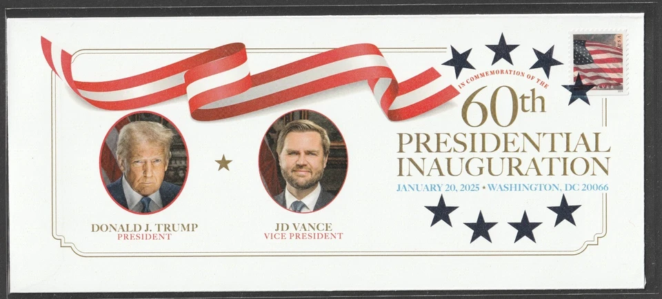 US Presidential Inaugural Trump & Vance Flag Dark Clouds Cachet FDC 2025 - Image 1 of 1