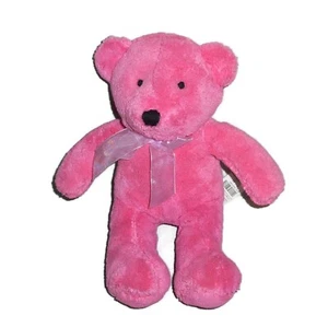 11" Pier 1 One Imports Hot Pink Teddy Bear Soft Plush Stuffed Animal Lovey Toy - Picture 1 of 2