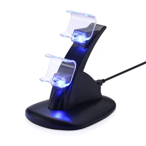 Dual LED Charger Station For PS4 PlayStation4 Controller Fast USB Charging Dock - Picture 1 of 12