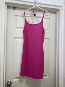Skims Size XL Ribbed Hot Pink Soft Lounge Slip Mini Dress Rib NWT - Picture 1 of 9