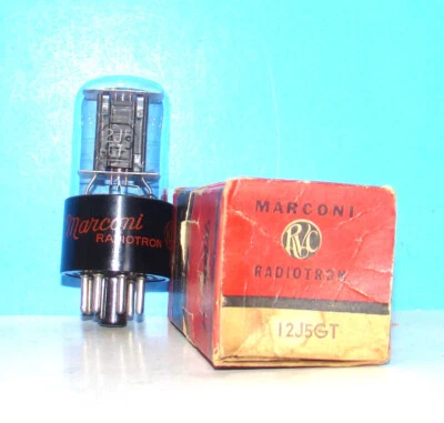 12J5GT NOS Marconi amplificador radio audio electrón tubo de vacío probado Canadá 12J5 Foto 1 de 3