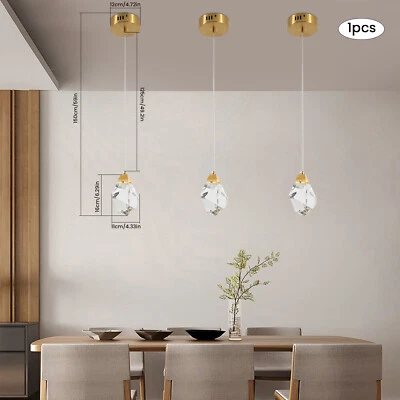 1x Modern Crystal Pendant Lamp Kitchen Island Ceiling Fixture Hanging Light LED - Image 1 of 4