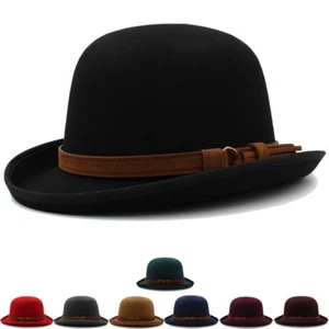 Klassische Bowler Hüte Retro Fedora Sonnenhut Jazz Derby Kappen für Herren Damen 7 1/8-7 3/8 - Bild 1 von 27