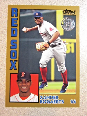 2019 TOPPS 1984 35th ANNIVERSARY #84-5 XANDER BOGAERTS GOLD PARALLEL 09/50 - Image 1 of 2