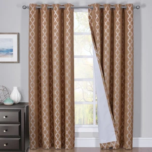 100% Blackout Curtain Rosaline Jacquard Triple Pass Thermal Insulated (Pair) - Bild 1 von 7