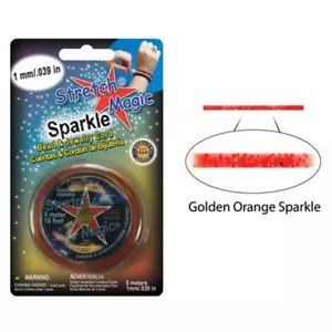 Orange Sparkle Stretch Magic 5 Meter Spule 1mm Durchmesser dehnbare Kordel - Bild 1 von 1