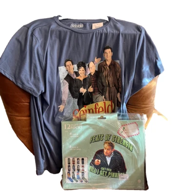 Jerry Seinfeld Camiseta y Calcetines 2xxl Nuevo Sin Usar Sin Esmerilar Foto 1 de 4