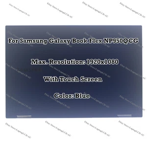Blue 15.6" Samsung NP950QCG NT950QCG FHD LCD Display Touch Screen Top Assembly - Picture 1 of 8