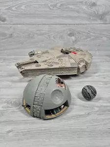 Micro Machine Star Wars Death Star & Millennium Falcon 1990s Galoob Incomplete - Foto 1 di 17