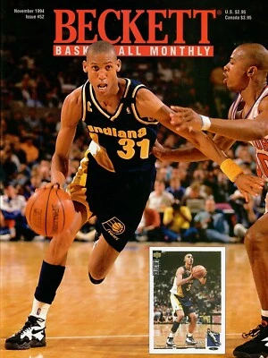 贝克特篮球 1994 年 11 月 #52 雷吉·米勒老式卡片杂志 — 第 1/3 张图片