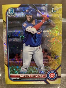 2022 Bowman Chrome Ronnier Quintero 1st Bowman Yellow Refractor #/75 Cubs - Picture 1 of 2