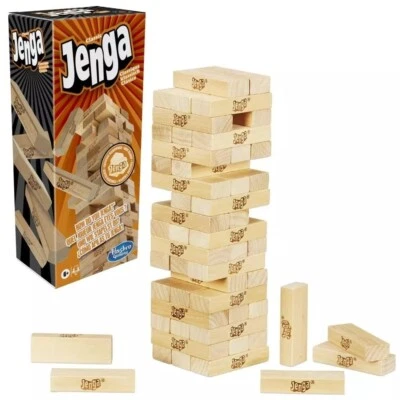 Jenga Classic Game Genuine Hardwood Blocks Stacking Tower Game for 1 or More NEW - Image 1 of 4