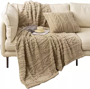 YUSOKI Sherpa Throw Blanket-3D Stylish Design Super Soft Fuzzy Cozy Warm Blanket - Picture 1 of 9
